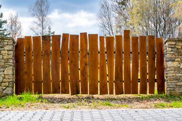 Fototapeta premium entrance gate made of boards