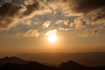 sunset in the mountains