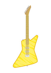 Icon of musical instrument, electric yellow guitar. Symbol, icon for web site, mobile applications, games