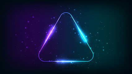 Neon frame with shining effects and sparkles
