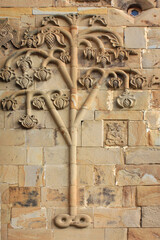 Stone carving in Church of Our Lady of the Ananuri Fortress in Georgia