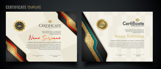 certificate template with Luxury realistic texture pattern,diploma and vector Luxury premium badges design. New Collections