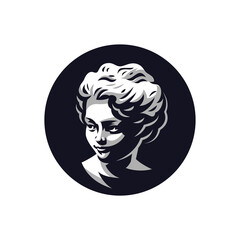 Vintage portrait of a woman. Antique engraving, vector illustration.