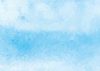 青色の水彩背景フレームイラスト