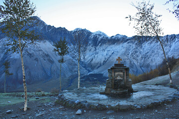 Water source near Gergets Church (Tsminda Sameba) near the village Kazbegi, Georgia