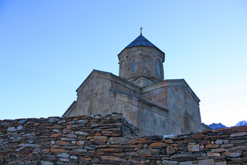 Gergeti Church near the village Kazbegi, Georgia