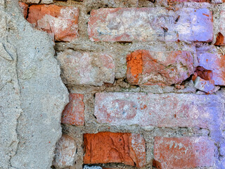 Ancient old vintage brick stone wall background
