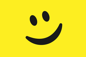 Smiling face on a yellow background. Vector illustration