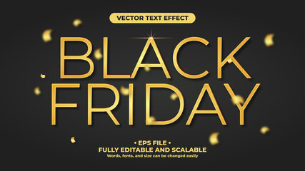 Fototapeta na wymiar Black Friday Promo Banner with 3D Editable Text Effect