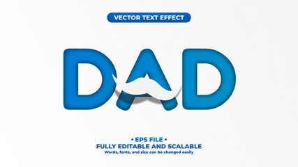 Dad Minimalist 3D Editable Text Effect with Papercut Effect