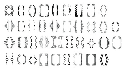Big Set Black Simple Line Collection Different Doodle Brackets, Parentheses, Braces Elements Vector Design Style Sketch Isolated Illustration For Banner