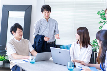 Fototapeta premium Young office worker at a venture company