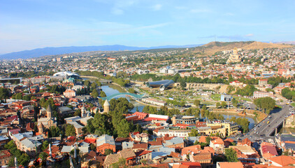 Fototapeta na wymiar Panorama of Tbilisi in Georgia