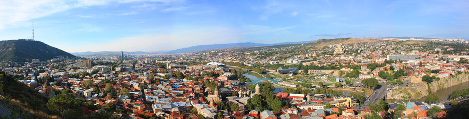 Fototapeta na wymiar Panorama of Tbilisi in Georgia
