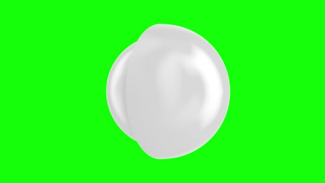 hemispheres and ball on green background. Isolated 3D render