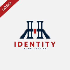 PrintUnique Logo With Stage Theme, Combination Of The Letter H With A High Podium or Stage, Can Be Used For Corporate Design Organizing Events, or For Other Design Needs.