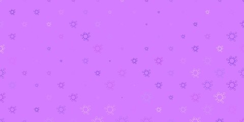 Light purple vector backdrop with virus symbols.