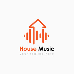House Music Logo Template Design 