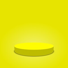 Product presentation background. 3d round podium yellow empty background for product presentation.