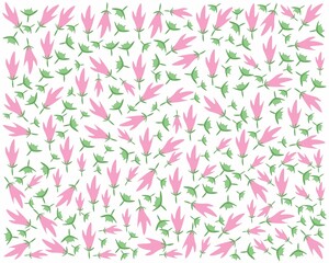 Symbol of Love, Illustration Background of Bright and Beautiful Pink Cosmos Flowers or Cosmos Bipinnatus.
