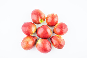 Fresh nectarines on white background