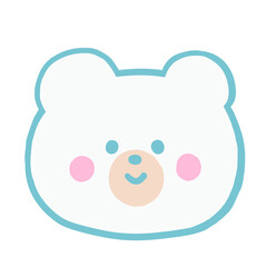 かわいいクマ　顔　手描き