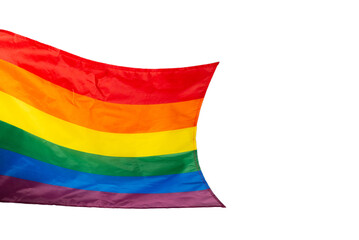 Rainbow flag as a background. Top view.