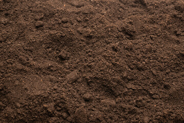 Black land for plant background. Top view.
