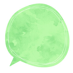 カラフルな吹き出し　水彩　青　フレーム