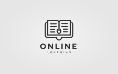 Logo Design For Education And Concept For Online Education, Computer, Mouse Cursor, eLearning