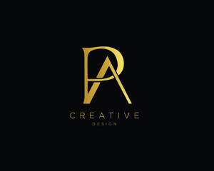 Creative Minimal Letter PA Logo Design | Unique PA Monogram - obrazy, fototapety, plakaty