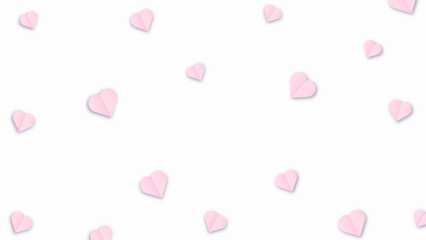 Valentine s paper confetti pink or purple hearts flying in the isolated white background. Pink or purple sign symbols of love border for Happy Mother s Day or romantic banner greeting card design