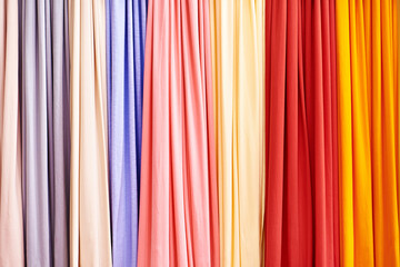 Colored fabrics background