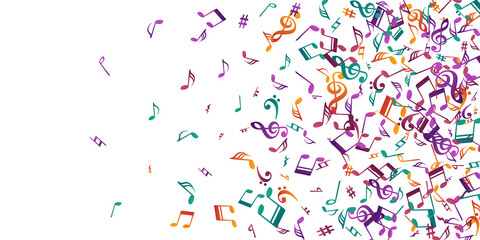 Musical notes cartoon vector illustration. Song