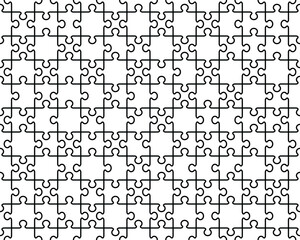 Black network of puzzle, abstract seamless illustration	