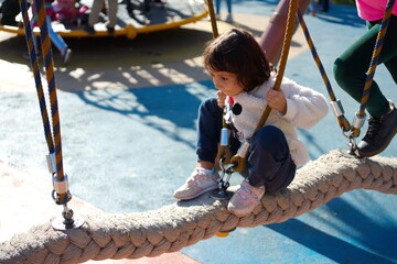 child and helical rope swing