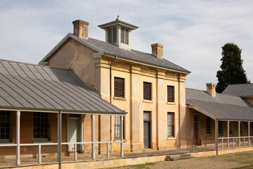 Fototapeta na wymiar Historic buildings called The Barracks originally built as a hospital for invalid convicts