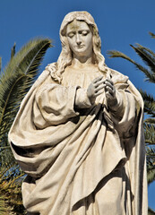 Fototapeta premium Marian statue in the main square of Ayamonte, Huelva - Spain