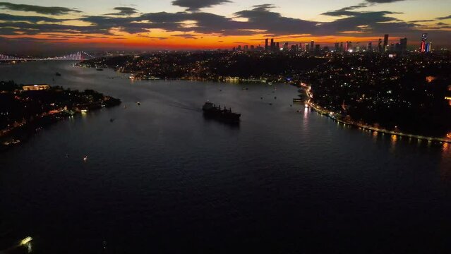 15 July Martyrs Bridge Drone Video, Uskudar Istanbul Turkey