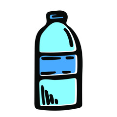 Plastic water bottle sketch vector icon. Hand drawn aqua package