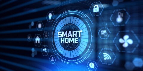 Smart home wireless control system. IOT Internet of things concept.