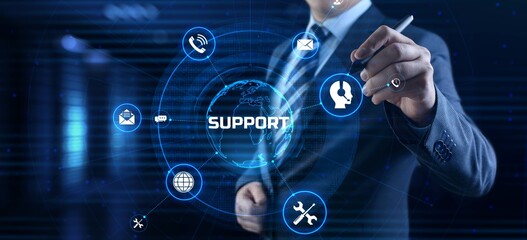 Support customer service business technology concept on virtual screen.