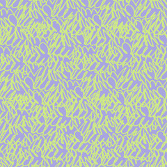 Seamless monochrome oscillogram-like pattern with curved lines on Violet background. Endless repeating hand drawn pattern made by felt tip pen for surface design and other design projects