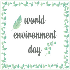 world environment day green leaves frame
