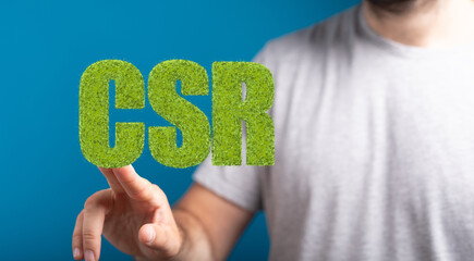 acronym CSR - corporate social responsibility renewable energy green climate concept