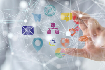  Ui icon medical in hospital with medical technology network concept