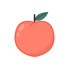 Peach vector. Peach heart vector. Peach on white background. Peach logo design.