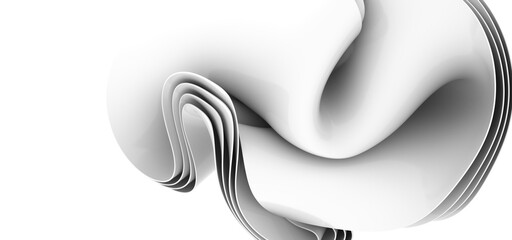 White Abstract Panoramic Background. Minimal Striped Wallpaper