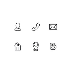 Communication and Contact icons for Resumes, business card, mobile apps, websites and other digital or printed media