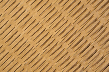 Brown wrapping corrugated cardboard with perforation. Kraft paper